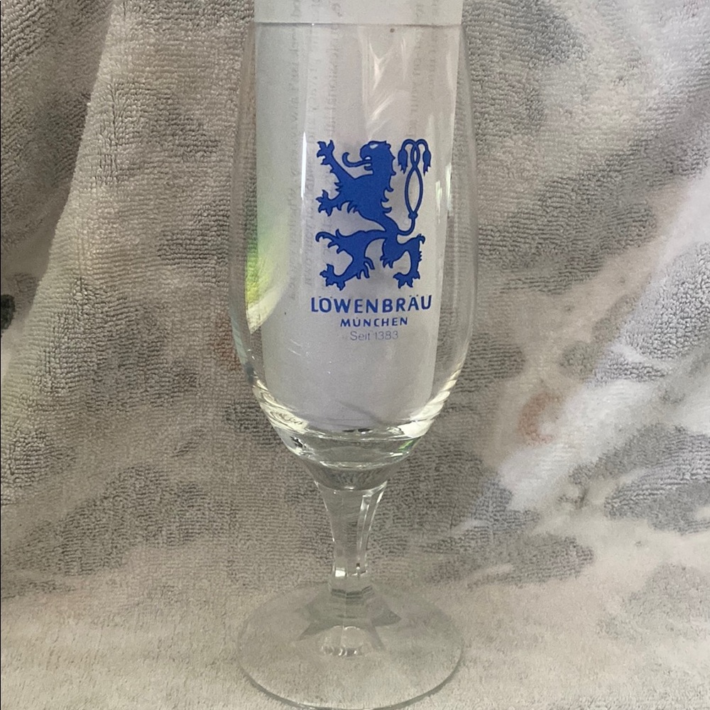 White and Blue Tulip Drinkware Glass